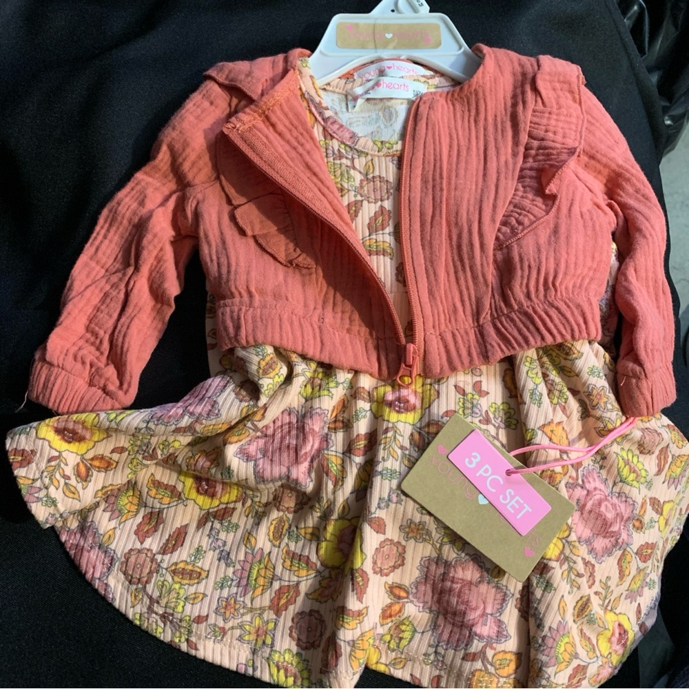 Kids Floral Matching Set with Jacket